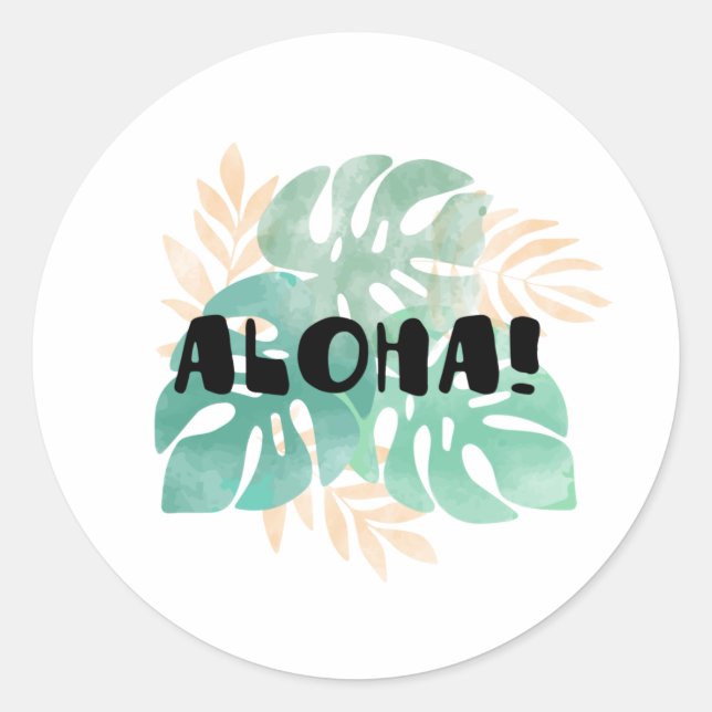 Aloha hawaiian classic round sticker (Front)