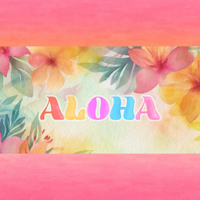 Aloha Hawaiian Floral Watercolor  Apron (Creator Uploaded)