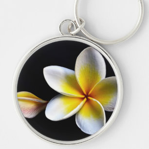 Aloha Hawaiian Frangipani Blossoms Plumerias Key Ring