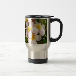 Aloha Hawaiian Frangipani Blossoms Plumerias Travel Mug
