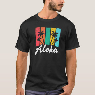 Aloha Hawaiian Hawaii Island  Palm Beach Surfboard T-Shirt