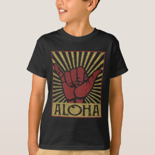 Aloha Hawaiian Hawaii Vintage Distressed Shaka Sig T-Shirt