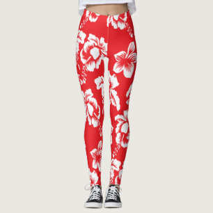 Aloha Hawaiian Hibiscus Floral Pattern Leggings