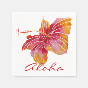 Aloha   Hawaiian Hibiscus Flower Paper Napkins