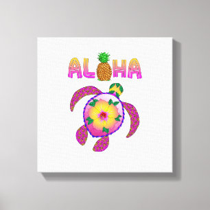 Aloha Hawaiian Honu Turtle Canvas Print