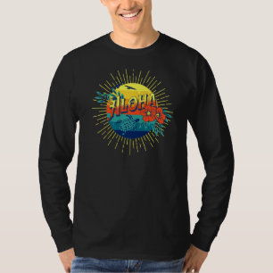 Aloha Hawaiian Island Sea Turtle Flowers Aloha Haw T-Shirt