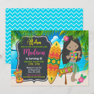 Aloha Hawaiian Luau Tropical Birthday Party Invitation