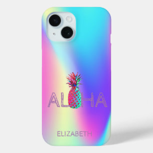 Aloha Hawaiian Pineapple Holographic iPhone 15 Case