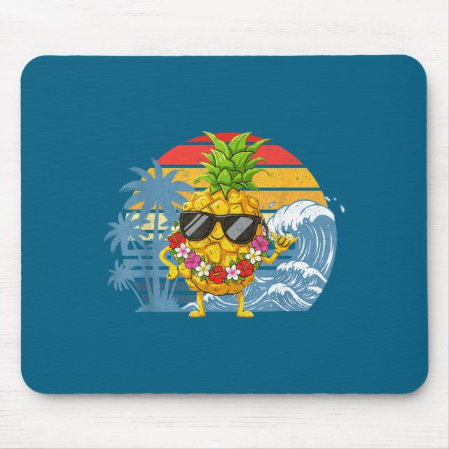 Aloha Hawaiian Pineapple Sign Hawaii Shaka Smile Mouse Mat (Front)