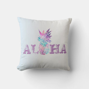 Aloha Hawaiian Pineapple, Silver Cushion