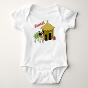 Aloha! Hawaiian Pug Tees for Babies