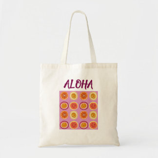 Aloha Hawaiian Retro Fruit Pink Tote Bag