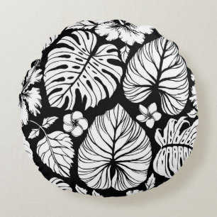 Aloha Hawaiian Shirt Seamless Background Pattern.  Round Cushion