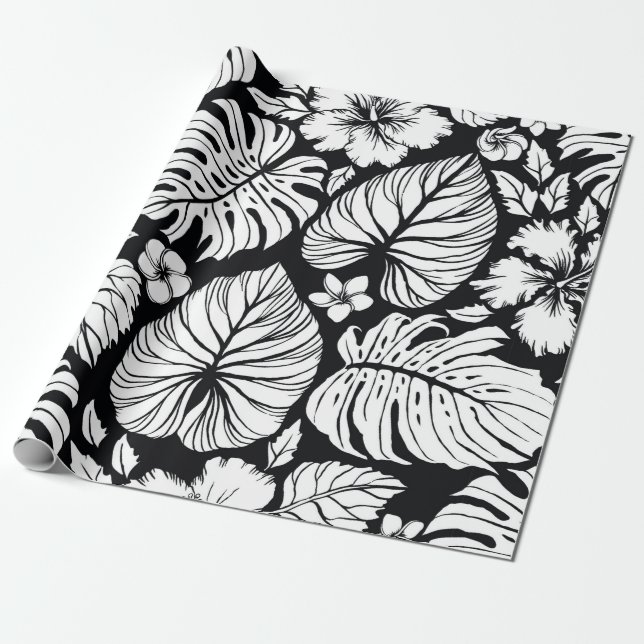 Aloha Hawaiian Shirt Seamless Background Pattern.  Wrapping Paper (Unrolled)