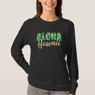 Aloha Hawaiian Summer Vacation Tropical Flowers Ha T-Shirt