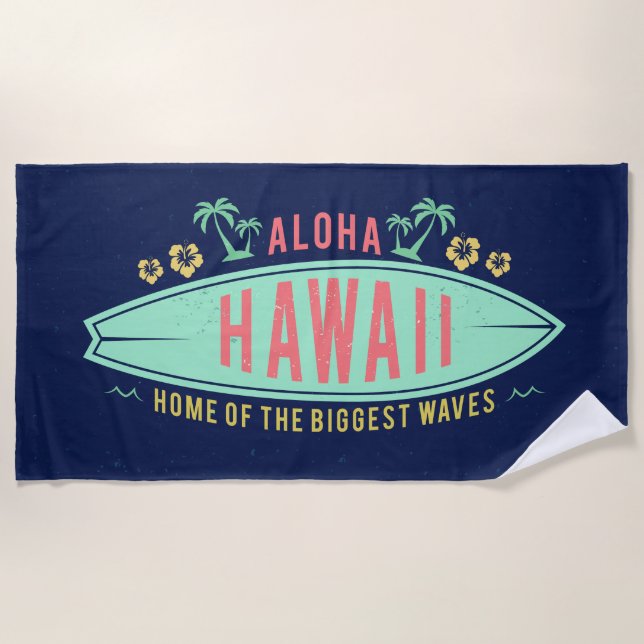 Aloha Hawaiian Surfer beach towel (Front)