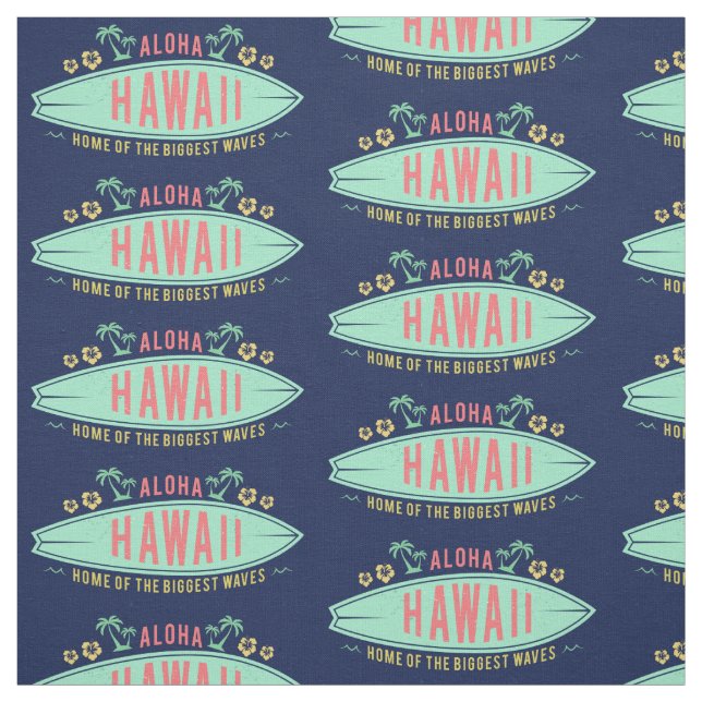 Aloha Hawaiian Surfer custom fabric (Swatch)
