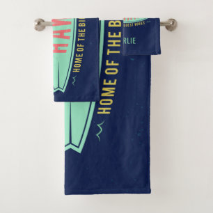 Aloha Hawaiian Surfer custom towel set