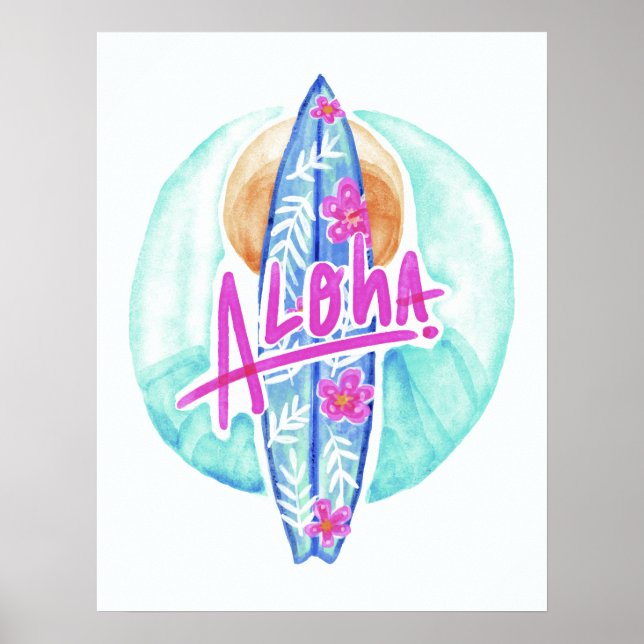 Aloha Hawaiian Surfer poster (Front)