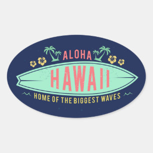 Aloha Hawaiian Surfer stickers