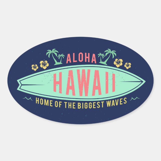 Aloha Hawaiian Surfer stickers (Front)