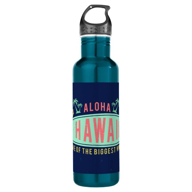 Aloha Hawaiian Surfer water bottles (Front)