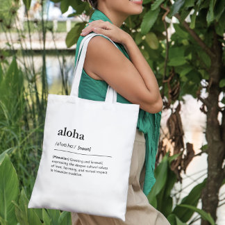 Aloha Hawaiian Word Definition Greeting Hawaii Tote Bag
