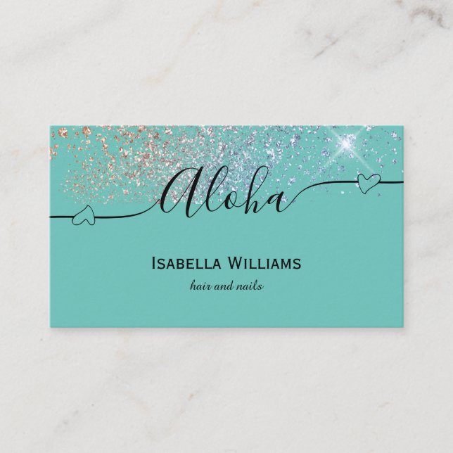 Aloha heart beauty salon business  business card (Front)