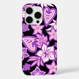 Aloha Heart Hawaiian Hibiscus Tropical Violet iPhone 16 Pro Case