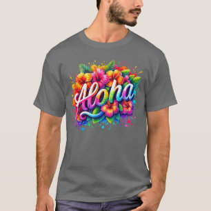 Aloha Hello Summer Hawaii Beach Summer Vacation Fa T-Shirt