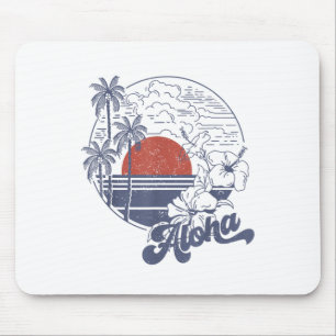 Aloha Hello Summer Vacation Hawaii Beach Family Ma Mouse Mat