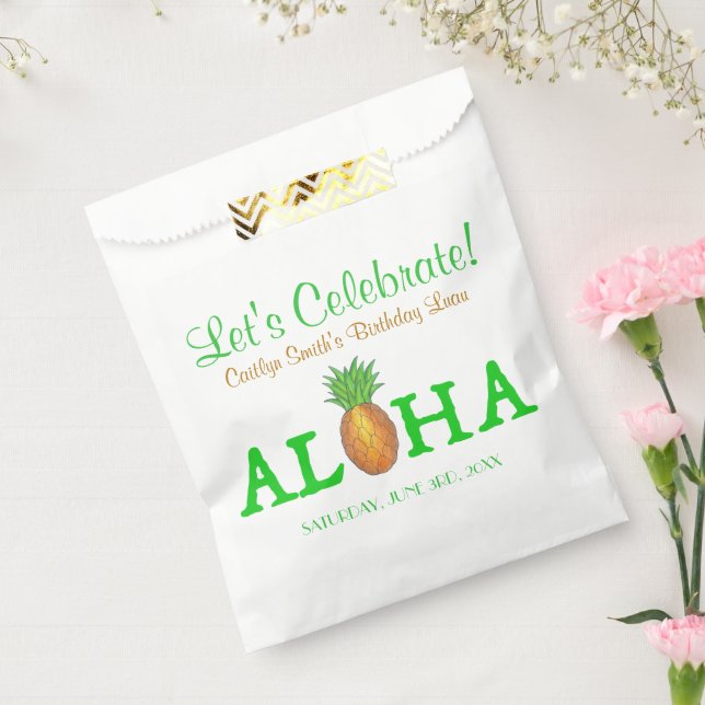 ALOHA Hello Tropical Hawaii Hawaiian Pineapple Favour Bags (Sealed)