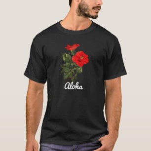 "Aloha" Hibiscus Antique Botanical Illustration T-Shirt