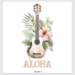 Aloha Hibiscus Flower Guitar