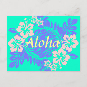 Aloha hibiscus postcard