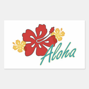 Aloha Hibiscus Rectangular Sticker
