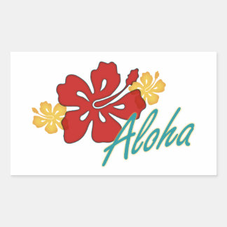 Aloha Hibiscus Rectangular Sticker