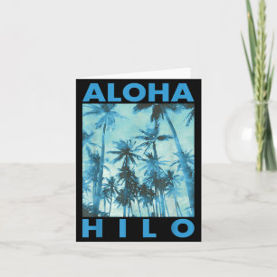 Aloha Hilo Hawaii Palm Tree Hawaiian Island Card