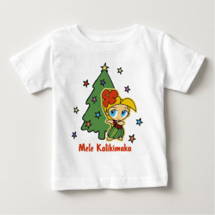 Aloha Honeys Christmas Blonde Hula Girl Baby T-Shirt