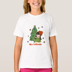 Aloha Honeys Christmas Hawaiian Hula Girl T-Shirt