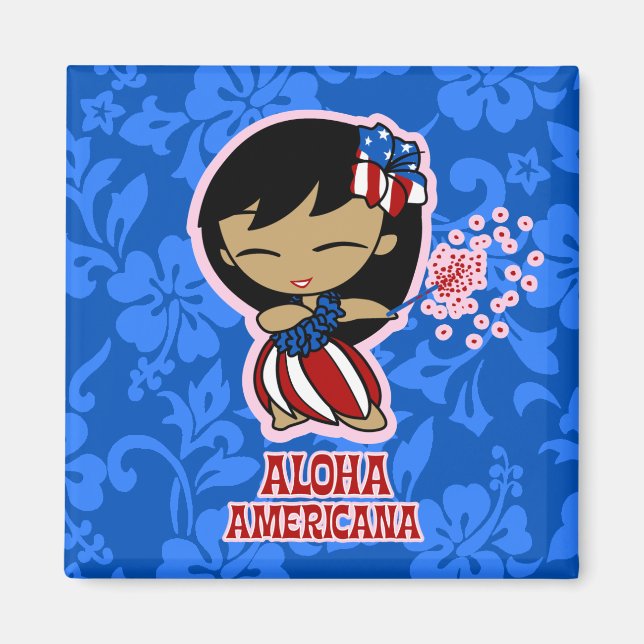 Aloha Honeys Firecracker Hula Girl Magnets (Front)