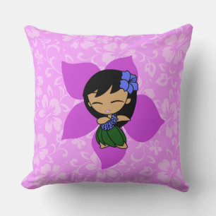 Aloha Honeys Hawaiian Hibiscus Vintage Hula Girl Cushion