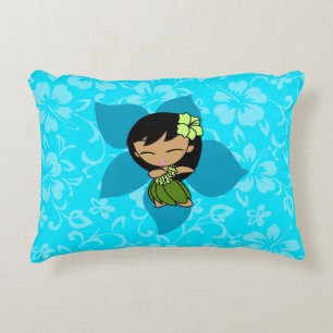 Aloha Honeys Hawaiian Hibiscus Vintage Hula Girl Decorative Cushion