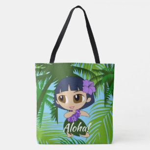 Aloha Honeys Hawaiian Hula Girl Beach Bag
