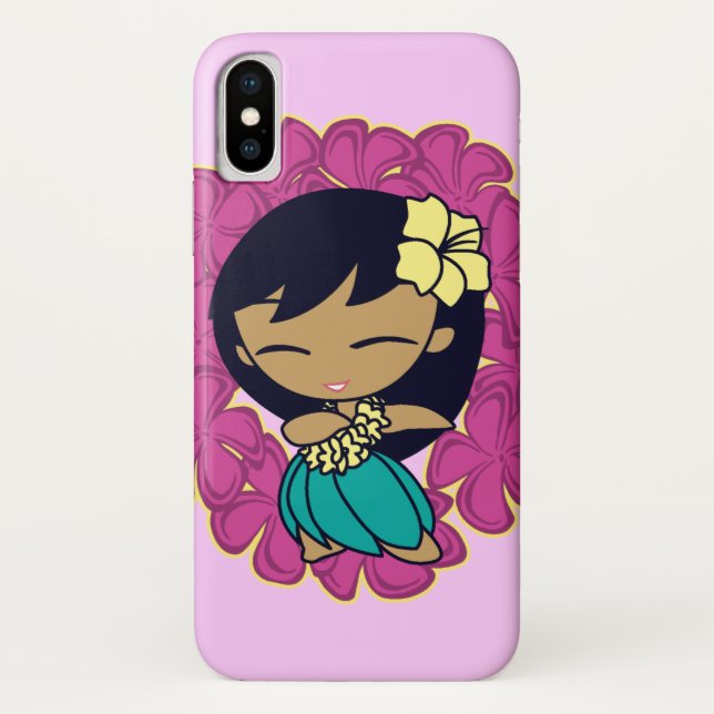 Aloha Honeys Hawaiian Hula Girl Plumeria Lei Case-Mate iPhone Case (Back)