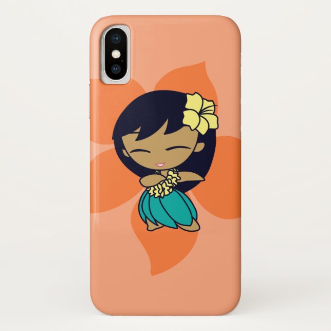 Aloha Honeys Hawaiian Papaya Hibiscus Hula Girl Case-Mate iPhone Case (Back)