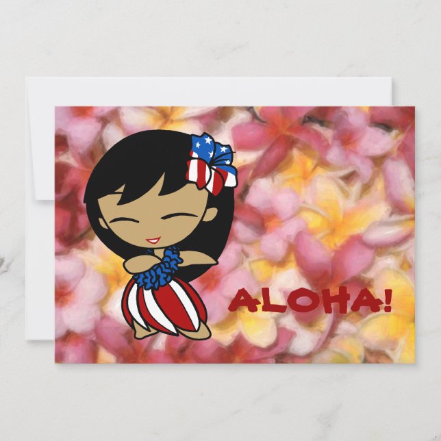 Aloha Honeys Hawaiian Plumeria Invitations (Front)