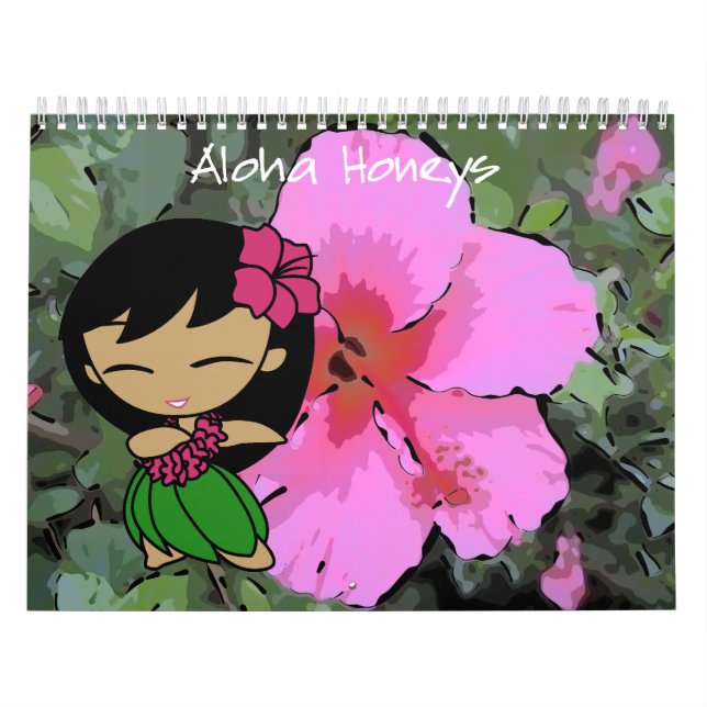 Aloha Honeys Hula Girl Hawaiian Floral Calendar (Cover)