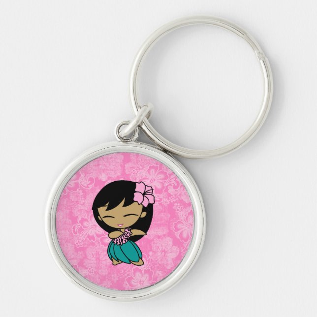 Aloha Honeys Hula Girl Hibiscus Keyrings (Front)