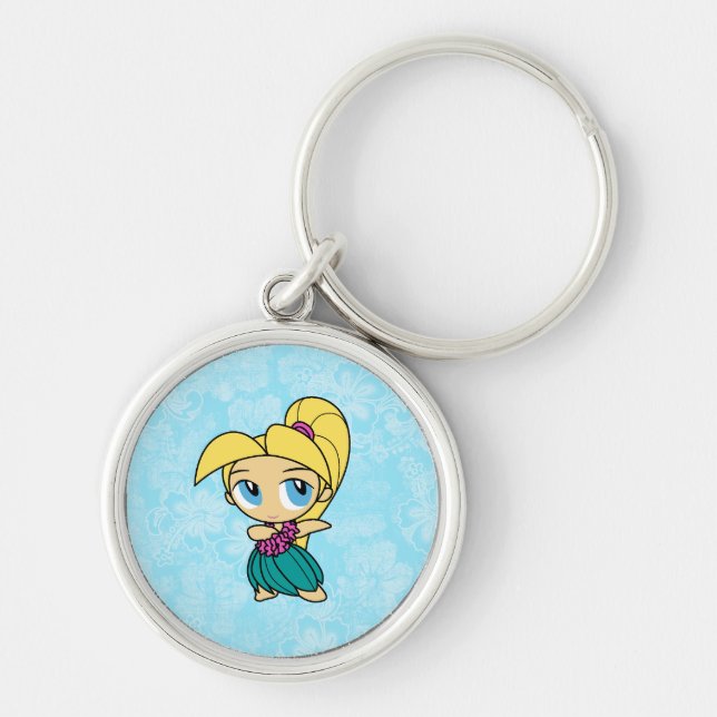 Aloha Honeys Hula Girl Hibiscus Keyrings (Front)